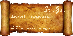 Szekerka Zsuzsanna névjegykártya